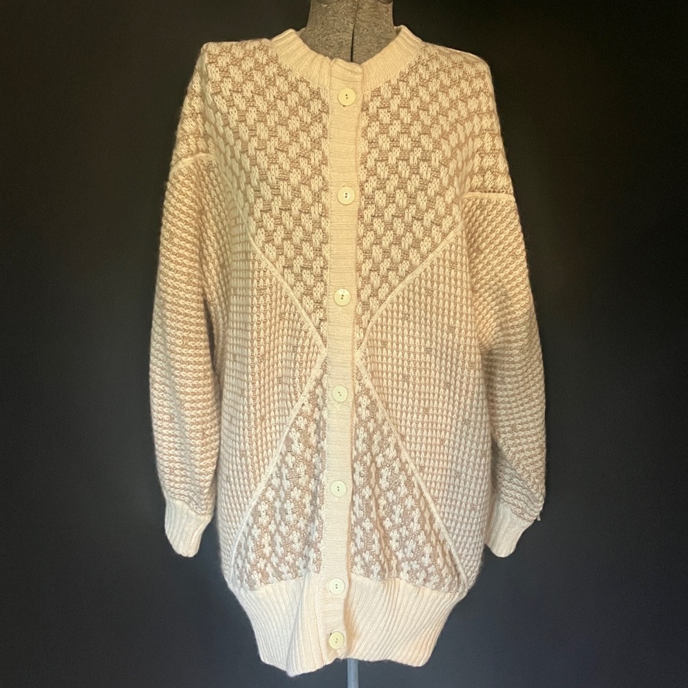 Vintage Escada by Margaretha Ley Cream / Ecru Wool Blend Cardigan size 34